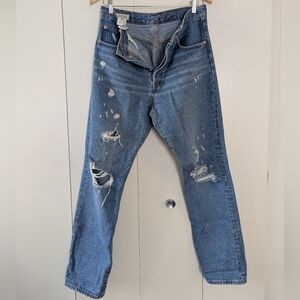 Women's Levis 501 Distressed Jeans